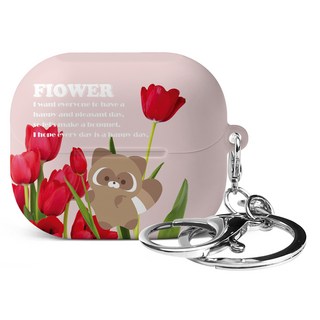 Imooi Nook Galaxy Buds 3 / 3 Pro 硬盒 + 鑰匙圈套裝, 鬱金香媽媽, 1組, 單品