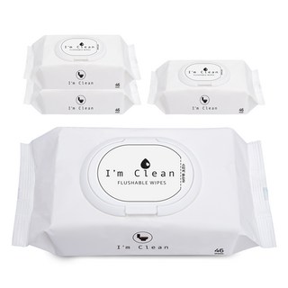 아임클린 저자극 비데 물티슈 캡형, 46매, 4개