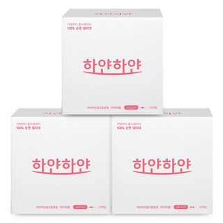 하얀하얀 순면 올코튼 생리대, 중형, 10개입, 3세트