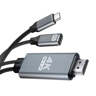 컴스마트 C타입 USB 3.1 to HDMI 2.0 4K 30Hz UHD / PD 고속 충전 컨버터 케이블 FW582, 1개, 1.8m