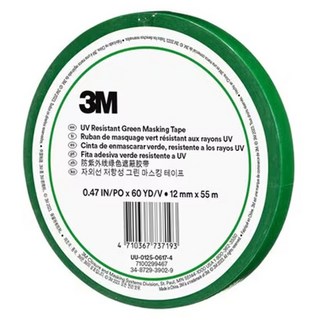 쓰리엠 저항성 그린 마스킹 테이프 12mm x 55m, 1개