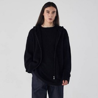 GARMENT LABLE 男款紋理針織連帽夾克