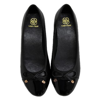 분홍코끼리 쫀득몰드창 아이린 리본 배색 플랫 슈즈 1cm