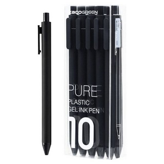 카코 퓨어 소프트 젤펜 0.5mm, 10개, 블랙
