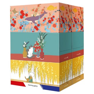 모닝글로리 아트 프리미엄 천연펄프 미용티슈 2겹 3종 x 2p 세트, 1세트