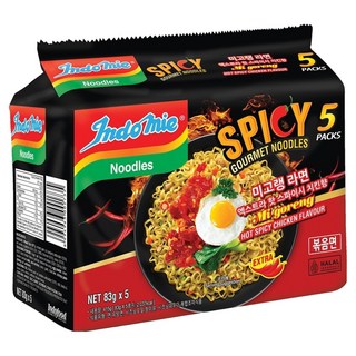 인도미 미고랭 라면 엑스트라 핫 스파이시 치킨향 83g, 5개
