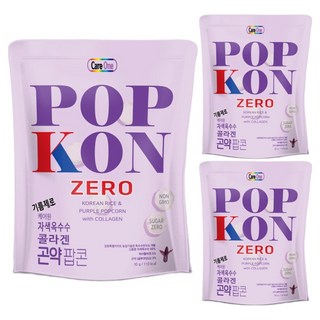 케어원 기름제로 자색옥수수 콜라겐 곤약 팝콘, 30g, 3개