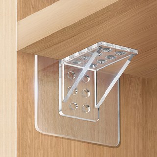 리빙앨리 선반 붙이는 접착식 스티커 받침대 옷장 싱크대 가구 칸막이 브라켓 7 x 7 cm, 투명, 10개