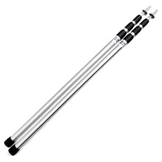 알래스카블랙 슬라이드 알루미늄 길이조절 가변 3단 폴대 실버, 2개