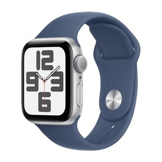 Apple Watch SE 2 附M/L運動錶帶 原廠保固, 銀色 + 丹寧色, 44mm, GPS