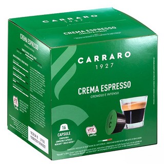 CARRARO CREMA ESPRESSO 香濃義式咖啡膠囊,16顆裝,適用Nespresso咖啡機,在家享受專業級咖啡, 16顆, 7g, 1盒