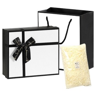 마르벨라 선물 포장박스 + 스타핑 세트 + 쇼핑백 세트 대형 35 x 25 x 9 cm, 화이트, 1세트