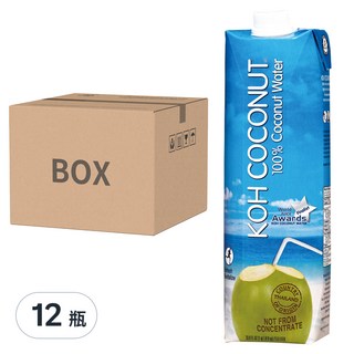 KOH COCONUT 酷椰嶼 100%椰子水 晶鑽包, 12瓶, 1L