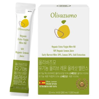 올리바즈모 유기농 엑스트라버진 올리브 레몬 올레샷 밸런스 스틱 14p, 1개, 280ml
