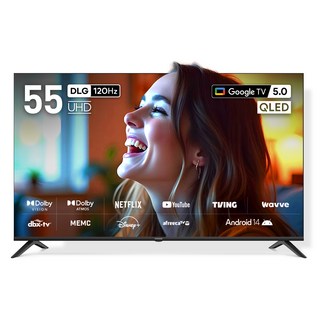 프리즘코리아 4K UHD QLED 구글 5 AI DLG120Hz 스마트TV, 138.6cm(55인치), CP55G5Q, 스탠드형, 고객직접설치