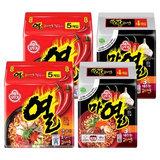 오뚜기 열라면 120g 10p + 마열라면 120g 8p, 1세트