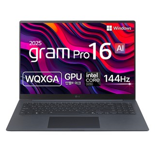 LG전자 2025 그램 Pro 360 16 코어Ultra7 애로우레이크 방문설치, 옵시디안 블랙, 1TB, 32GB, WIN11 Home, 16T90TP-GD7BK