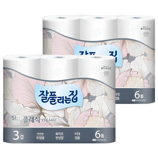 잘풀리는집 클래식 3겹 고급롤화장지, 25m, 6개입, 2개