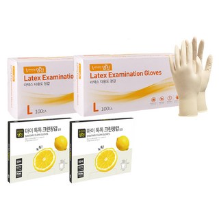 Home Edition MJ 乳膠衛生手套 L 100入+My Tok Tok衛生手套 50入, 2組