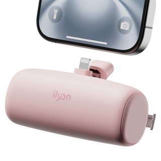 일리온 도킹형 휴대용 미니 보조배터리 5000mAh, 애플8핀, 핑크