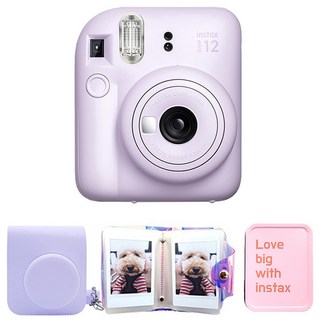 Instax Mini 12拍立得相機 紫丁香紫色+專用包+1段相冊+鐵盒組, 一次成像迷你 12, 1組