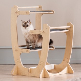 라샘 자작나무 원목 고양이 캣타워