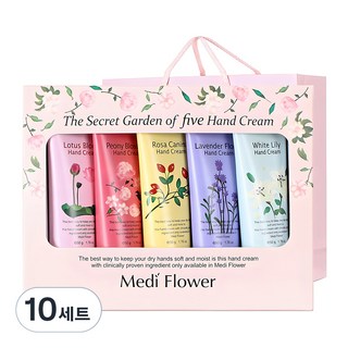 메디플라워 더 시크릿 가든 핸드크림 5종 세트 + 쇼핑백, 250g, 10개
