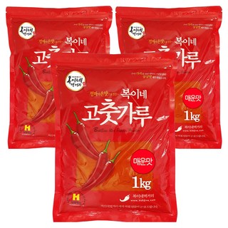 복이네먹거리 중국산 고추가루 매운맛 떡볶이 소스용, 1kg, 3개