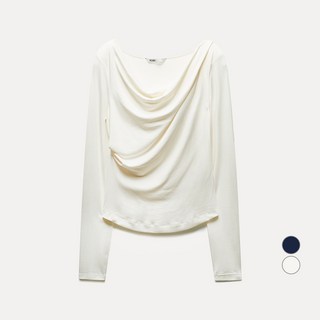 미쏘 여성용 카울넥 긴소매 티셔츠