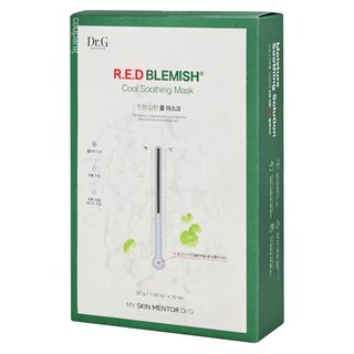 Dr. G 冰鎮舒緩補水面膜 Set, 服貼臉部肌膚，五種玻尿酸及五種積雪草成分, 10片, 1盒