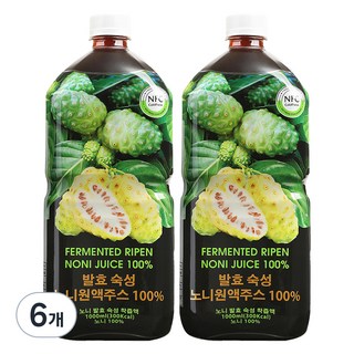 파모빗 발효 숙성 노니원액주스 착즙액, 6개, 1000ml