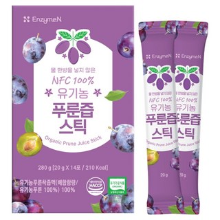 엔자임엔 NFC 100% 유기농 푸룬즙 스틱 20g 14포, 280g, 1개