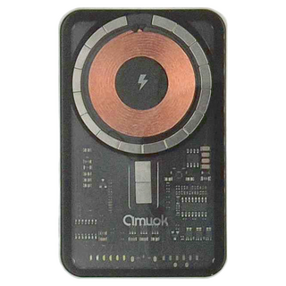 amuok 艾默克 Magsafe 工業風磁吸行動電源 5000mAh 15W 急速無線充, BS-L5K, 黑色