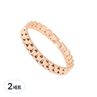 Minati CZ70 여성용 게르마늄 건강 팔찌 로즈골드 + 사이즈 조절기 세트, 2세트