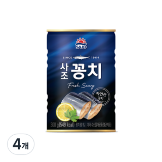 사조 꽁치 통조림, 300g, 4개