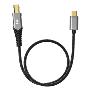 FIIO 飛傲 USB Type-B 轉 Type-C 轉接線 LD-TC1, 鍍錫銅線芯, PVC外層+尼龍編織, 線長約50cm, 50cm, 1條