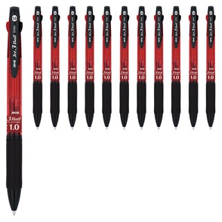 JAVAPEN 3色原子筆 Jet 3 ball 1.0mm, 紅色, 12入