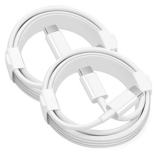 808 C to C타입 PD 초고속 충전 핸드폰 케이블 100W, 100cm, 화이트, 2개