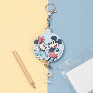 MICKEY MOUSE 米奇 夏日派對系列皮質伸縮證件扣, 圓米奇米妮