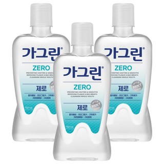 가그린 제로 구강청결제, 750ml, 3개