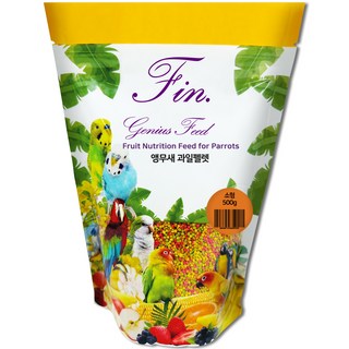 Fin 지니어스피드 소형 앵무새 후르츠 뉴트리션 과일펠렛 사료, 500g, 1개