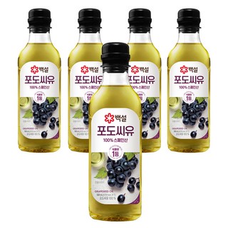 백설 포도씨유, 500ml, 5개