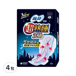 SOFY 蘇菲 超熟睡 細緻棉柔衛生棉, 35cm, 8片, 4包