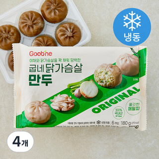 굽네 닭가슴살 만두 6개입 (냉동), 180g, 4개