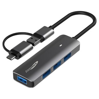 애니포트 4포트 C타입 USB 3.0 4 in 2 노트북 맥북 멀티허브 AP-TC41UH, 블랙, 1개