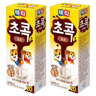 제티 초콕 초코 스트로우, 3.6g, 20개입, 2개