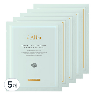 달바 클린 티트리 리포좀 시카 카밍 마스크팩, 5개, 5개입