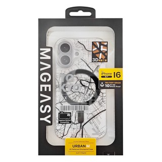 MAGEASY Urban M 3D視覺防摔磁吸殼, 適用於2024 iPhone, 耐衝擊, 2024 iPhone 兩鏡頭 小尺寸, 東京