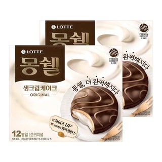 몽쉘 생크림케이크 오리지널 12개입, 408g, 2개