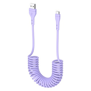 밸류엠 C타입 고속충전 스프링 케이블 20W, 1.5m, 바이올렛, 1개